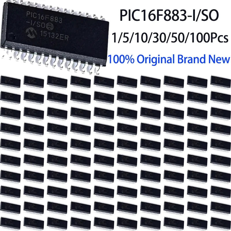 1~100Pcs PIC16F883-I/SO Sop28 Surface Mount Smd Package 8 Bit Pic Microcontroller Integrated Circuit Chip Circuit Diy