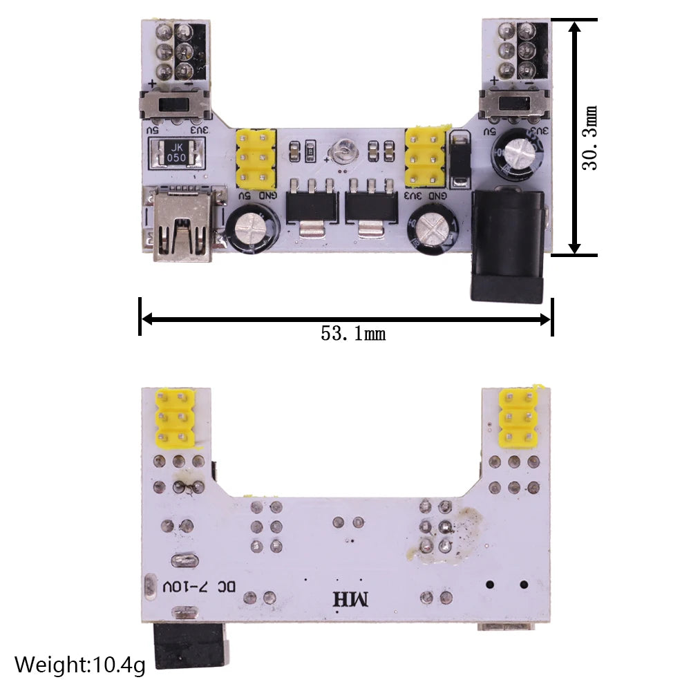 3.3V/5V MB-102 Breadboard power module+ 400 830 points Solderless Prototype Bread board kit +65 Flexible jumper wire