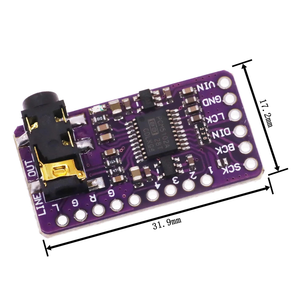 Interface I2S PCM5102 DAC Decoder GY-PCM5102 I2S Player Module For Raspberry Pi PHAT Format Board Digital PCM5102A Audio Board