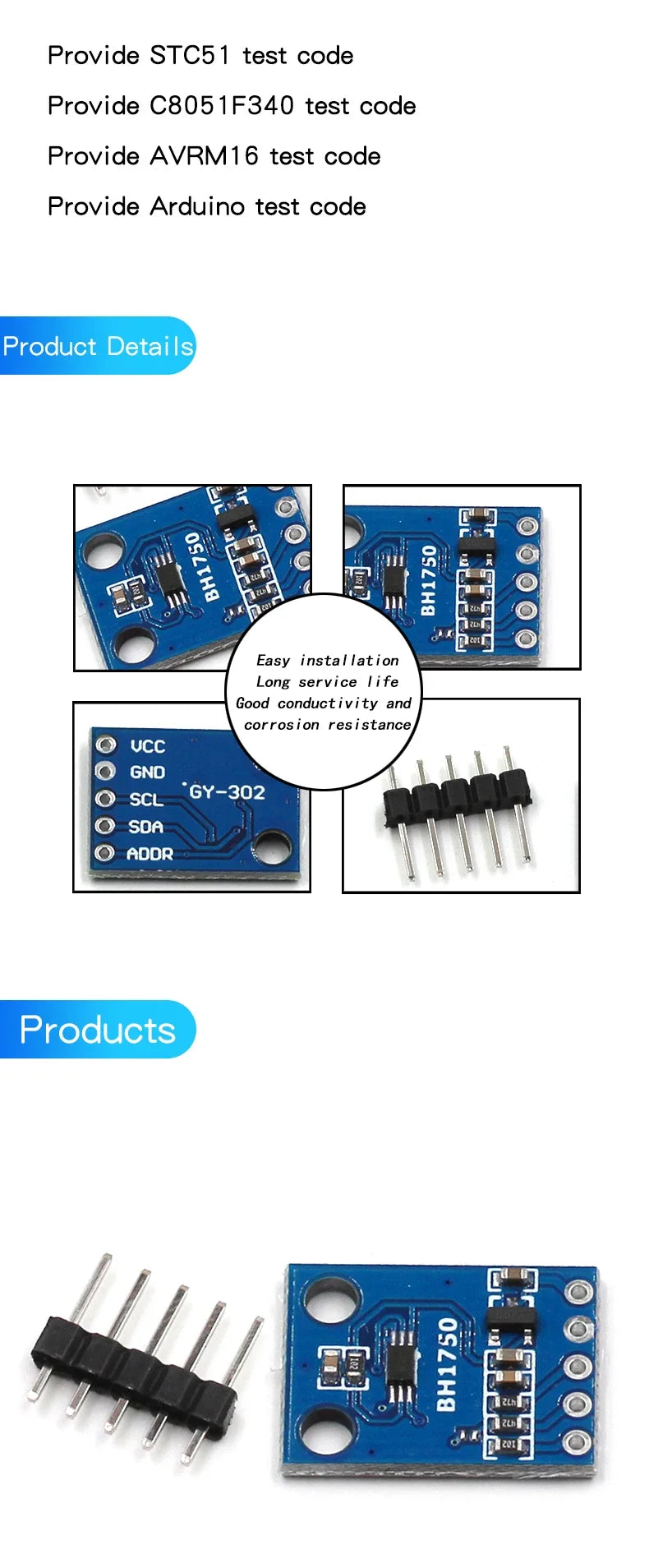 GY-302 BH1750 Light Intensity Illuminance Module Sensor Module