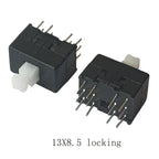 10PCS 13MM X 8.5MM Self-Locking Mini Plastic Switch Latching Switch Small Button Switch 12Pin DIP Switch