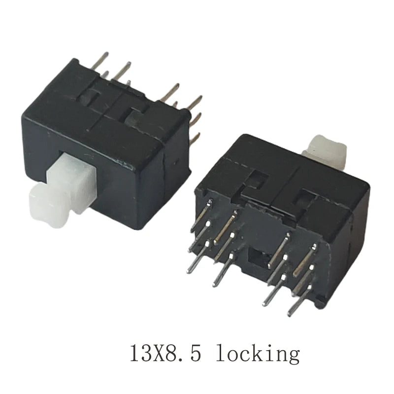 10PCS 13MM X 8.5MM Self-Locking Mini Plastic Switch Latching Switch Small Button Switch 12Pin DIP Switch