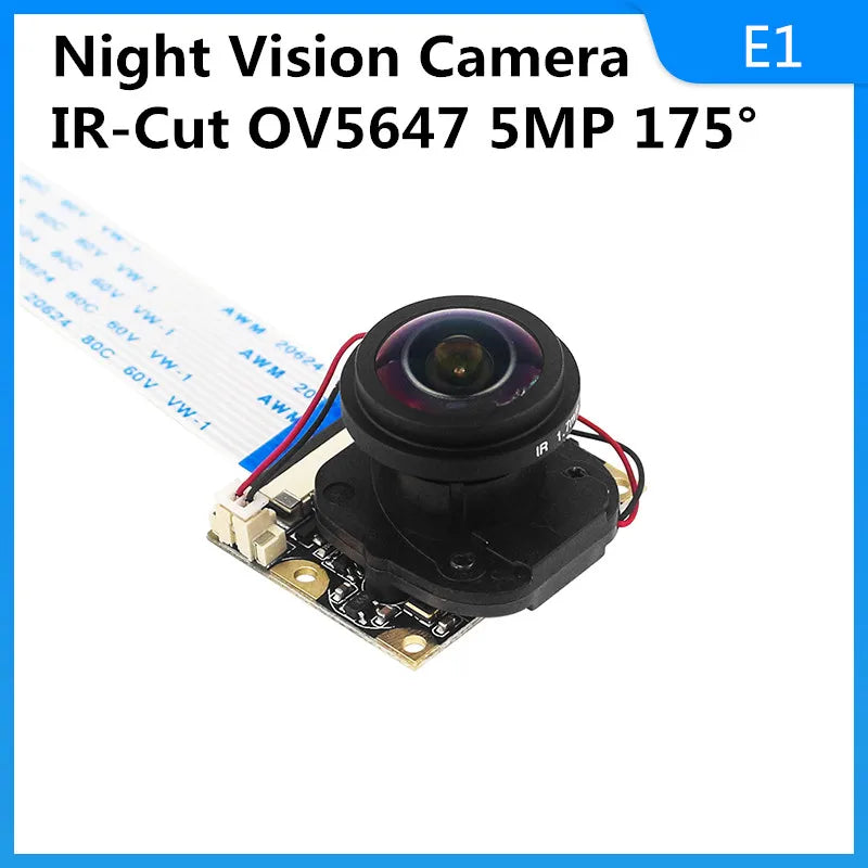 Raspberry Pi 4 Camera 5MP 1080P Night Vision Fisheye IR-CUT Camera Infrared Light OV5647 Webcam for Raspberry Pi 4B 3B+ 3B Zero