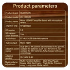 ZK-1001UM DC 9-24V mono 100W Bluetooth amplifier board TPA3116D2 supports TWS to speaker karaoke microphone reverb