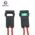 Medium ATC Fuse Holder In-line 18/16AWG Wire Copper 32V Power Blad with Small Fuse and Car Blade Fuse 2A 3A 5A 7.5A 10A 15A 20A
