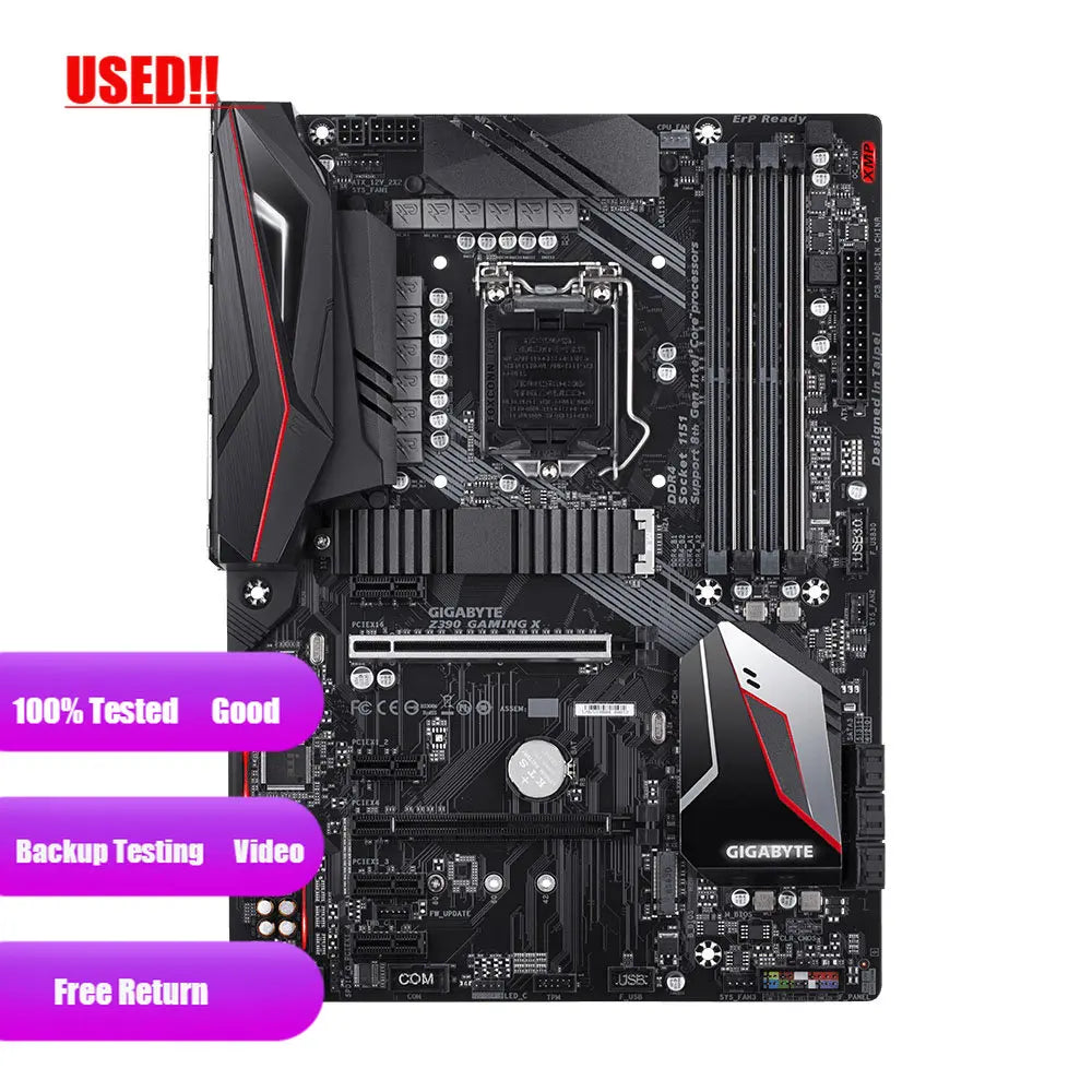 GIGABYTE Z390 GAMING X  LGA1151 Motherboard DDR4 Intel i9 i7 i5 i3 CPU Intel Z390 Gaming Placa-mãe 1151 Intel LAN M.2 ATX
