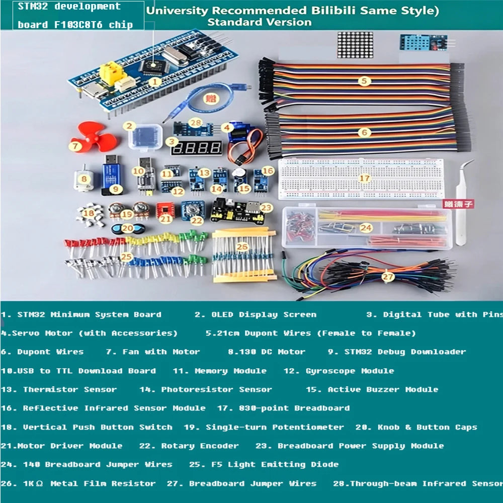 STM32 Development Board Starter Kit Box STM32 Development Board Advanced Beginner Kit box STM32F103c8t6 Minimum System Board