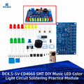 DC4.5-5V CD4060 SMT DIY Music LED Color Light Circuit Soldering Practice Module Bulk Soldering Learning Demo Kit
