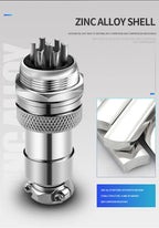 Connector GX12 small metal aviation socket 2/3/4/5/6/7pin electric cable terminal fixed type and butt mobile type Female&male