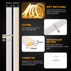 Dimmable Switch 220V COB LED Strip Neon Light Dimmer Power Kit Waterproof 3000K 4000K 6000K 288LED Kitchen Room Decor Flex Lamp