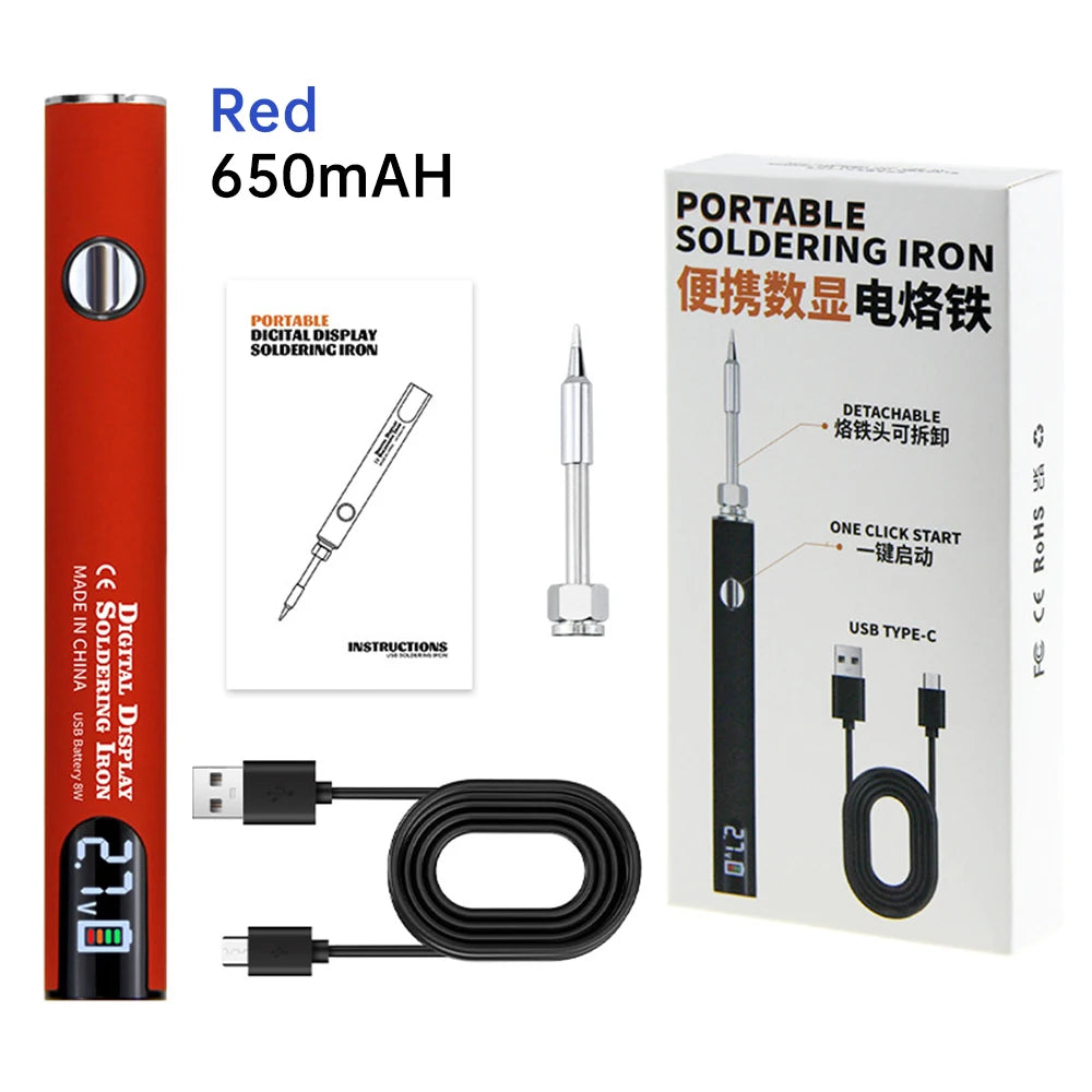 510 Mini Soldering Iron Pen Kit with Adjustable Voltage Smart USB Charger for Electronics Repair DIY Projects Smart Power Tool