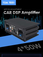 Car DSP Amplifier for Android Radio 16PIN Stereo HIFI Speakers Upgrade 4*50W Digital Audio Signal Processor BT APP EQ Adjustment