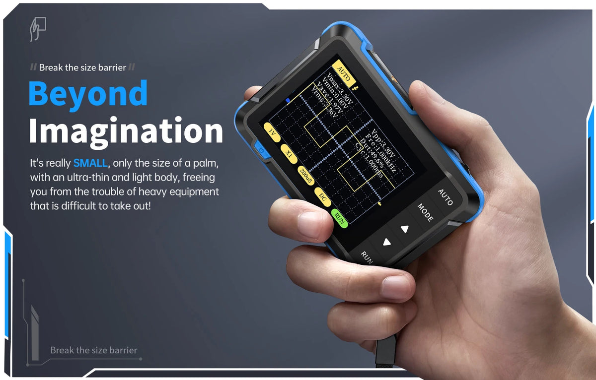 FNIRSI DSO-152 DSO-153 DSO510 Handheld Digital Oscilloscope 200KHz/1MHz/10MHz Bandwidth