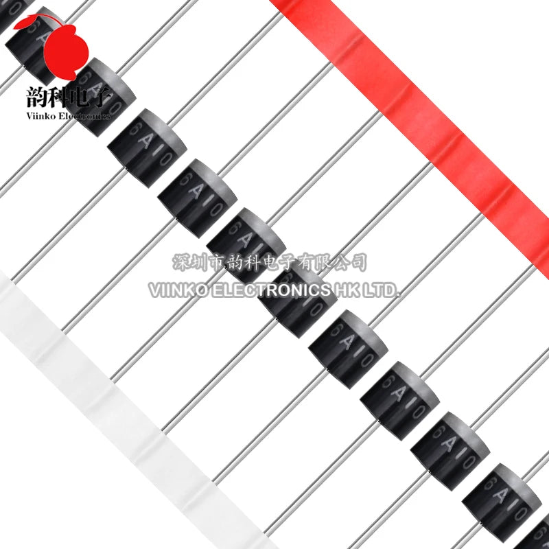 20pcs 10A10 6A10 20A10 R-6 6A 10A 20A 1000V DIP Axial Rectifier Diode Good Quality