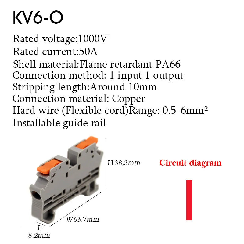 KV2.5 Direct Insertion Quick Terminal Block Rail Type Wire Connector Instead Of UK/ST/PT/SAK Docking For Parallel Connection