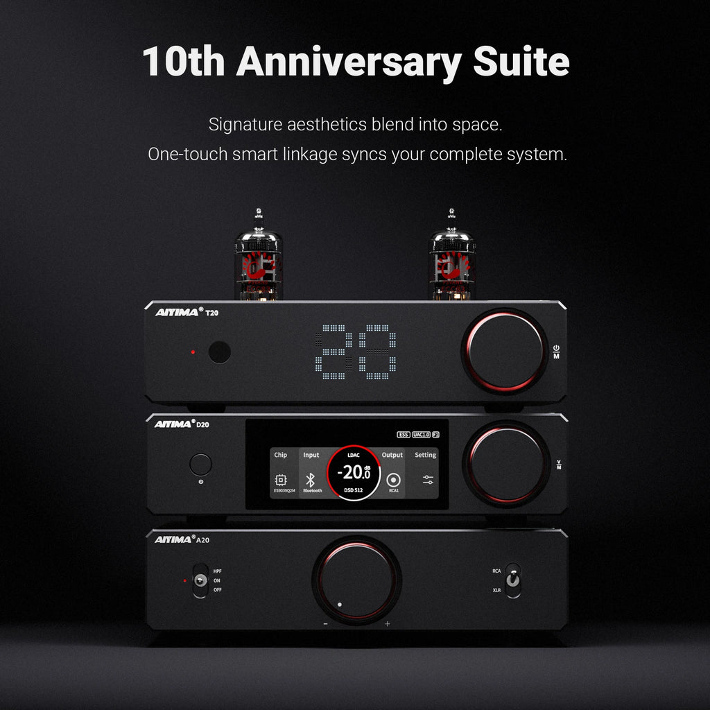 AIYIMA D20 HiFi DAC Decoder AK4493SEQ ES9039Q2M XMOS XU316 USB DSD512 Bluetooth 5.1 LDAC RCA XLR Audio Converter VU Meter