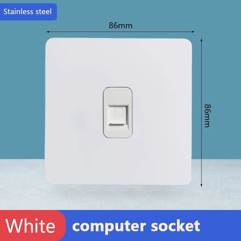 Toggle switch White stainless steel panel retro wall lamp switch AC110-250V 1 2 3 4 Gang 2 Way16A Universal wall light switch