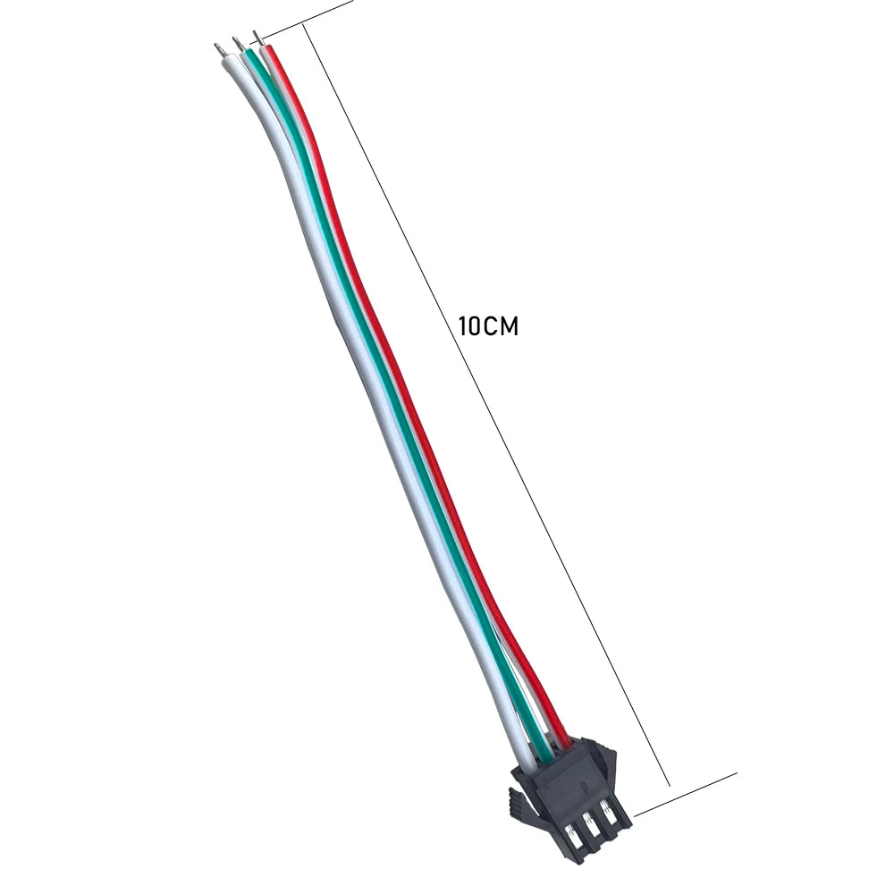 3 Pin JST SM Male Female Plug Connector Cable For WS2812B WS2812 WS2811 LED Strip Lamp