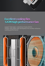 Metalfish CPU Air Cooler 4 6 Heat Pipe PC Radiator Cooling ARGB PWM 12cm Fan For 1851/1700/1200/115X/AM5/AM4/2011/X79/X99
