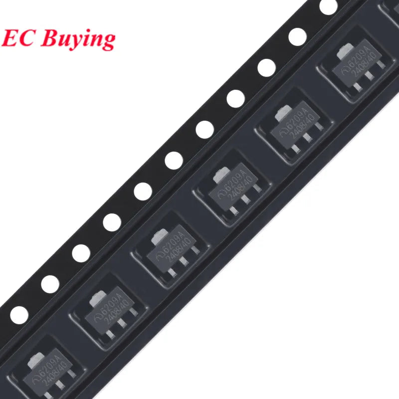 100Pcs/5pc ME6209 6209A ME6209A 3V 3.3V 4V 4.5V 5V ME6209A33PG ME6209A50PG SOT-89 Low Power Dropout LDO Linear Regulator IC SMD