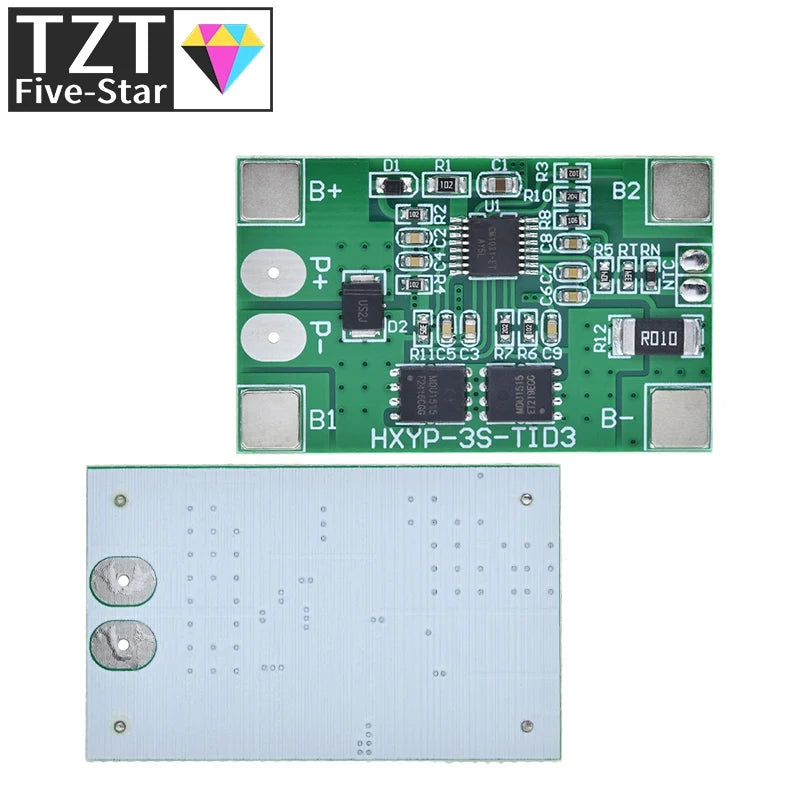 TZT 1/3PCS 3S 10A Li-ion lithium battery 18650 charger PCB BMS protection board 12V 11.1V 12.6V prevent overcharge