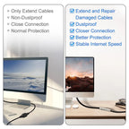Hoolnx Tool Free RJ45 Extender, Ethernet Cable Extender PoE+ CAT6A CAT7 Lan Cable Extension Connector Full Shielded Toolless