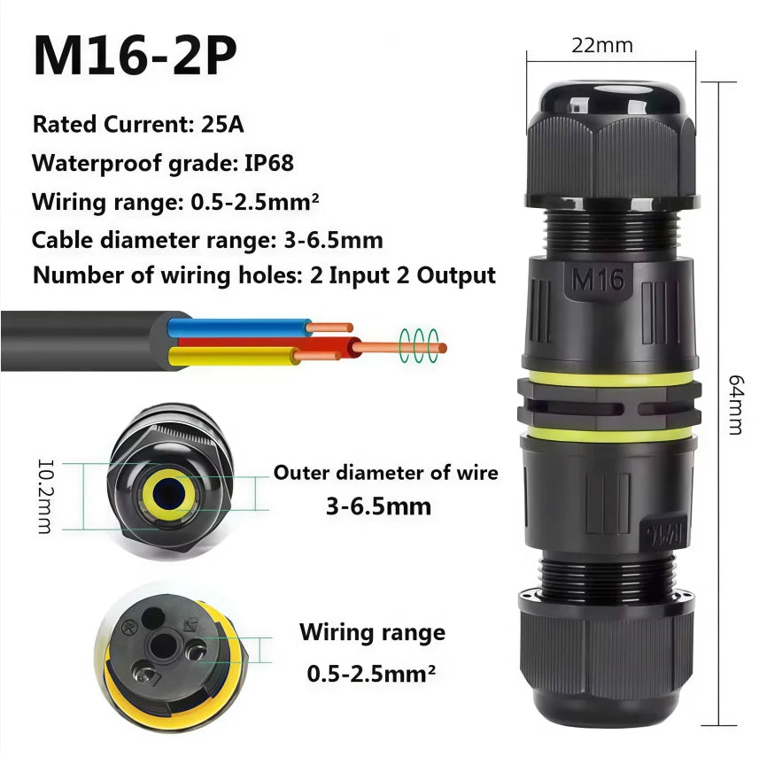 Heavy Duty Quick Connect Terminal Block T-type, IP68 Waterproof 2/3/4/5Pin for Secure & Fast Damp-Proof Wiring Connector