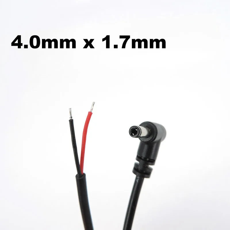 2pin DC Male Power Connector Extend Right Angle Charging Cable 4.0x1.7 3.5x1.35mm 5.5x2.1mm 5.5x2.5mm 22AWG 90 Degree 3A Cord T