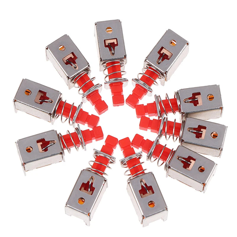 10pcs PS-22F03 Right Angle PCB Latching Push Button Switch DPDT Double Pole 6 Pin Self-locking Key Power Switches