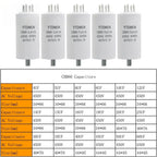 1Pcs CBB60 Starting Capacitor 450V AC 4uF 5uF 6uF 8uF 10uF 12uF Double Insert Screw for Air Compressor Water Pump