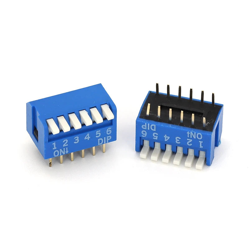 5PCS Slide Type Switch Module 1 2 3 4 5 6 7 8 10PIN /1.27/2.54mm Position Way DIP/SMD Pitch Toggle Switch Blue Snap Switch Dial