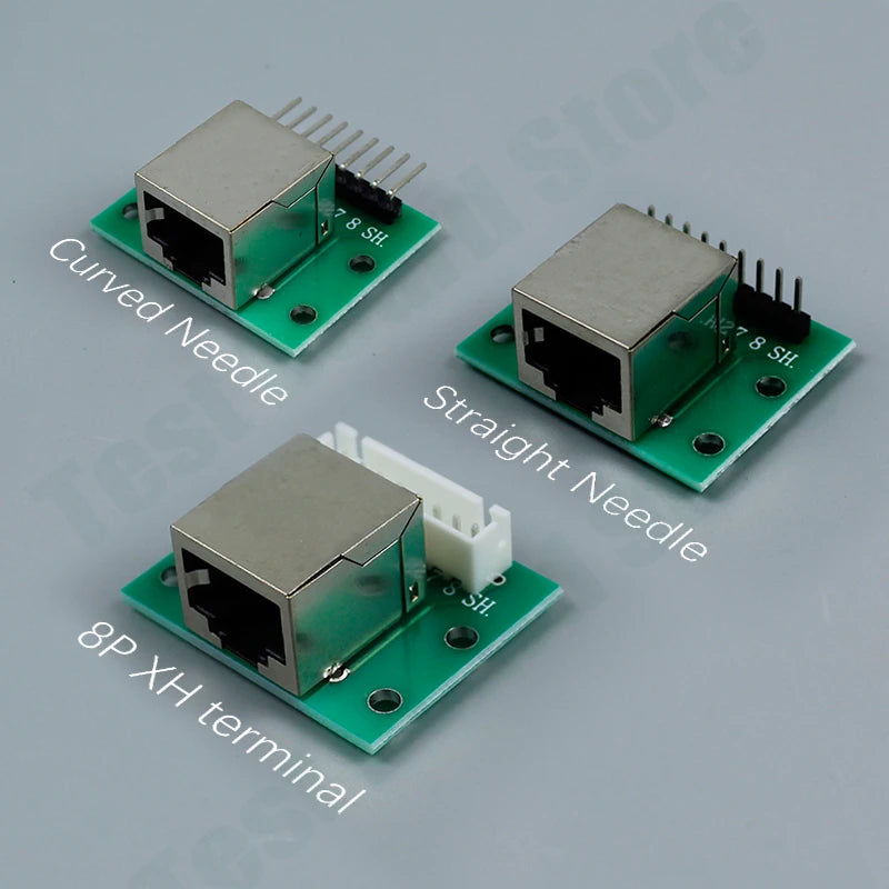 1Pce RJ45 Ethernet Port 8P Vertical Horizontal Test Board Bent Pin Straight Pin Network Port Adapter Circuit Board Connector