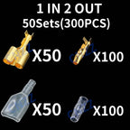 25 50sets 4.0mm bullet Crimp terminal car electrical wire connector diameter Female+Male+sheath Case Cold press terminal 1in2out