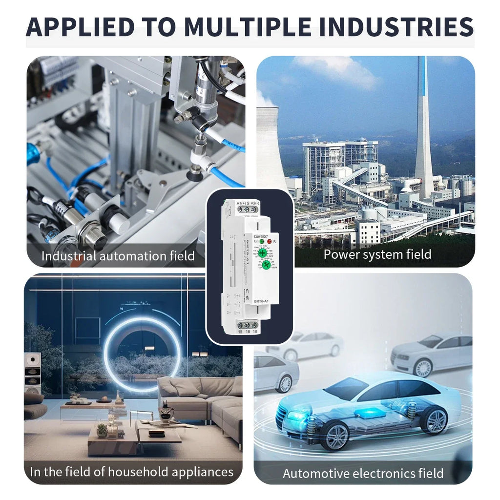 GEYA Delay Time Relay Electronic Type 10A AC230V OR AC/DC24V-240V Time Relay 24V 220V GRT6-A/B