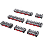 1pcs 15A 600V Dual Row Strip Screw Terminal Block With 2pcs Terminal Strip Short Piece TB Connector 3 4 5 6 8 10 12 Position