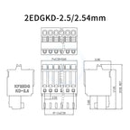 (5 pcs) KF 2EDGKD 2.5mm 2.54mm Spring Press Plug Terminal Block Screwless Plug Small Pitch Socket 2~24P JM 15EDGKD 2.54 / 2.5