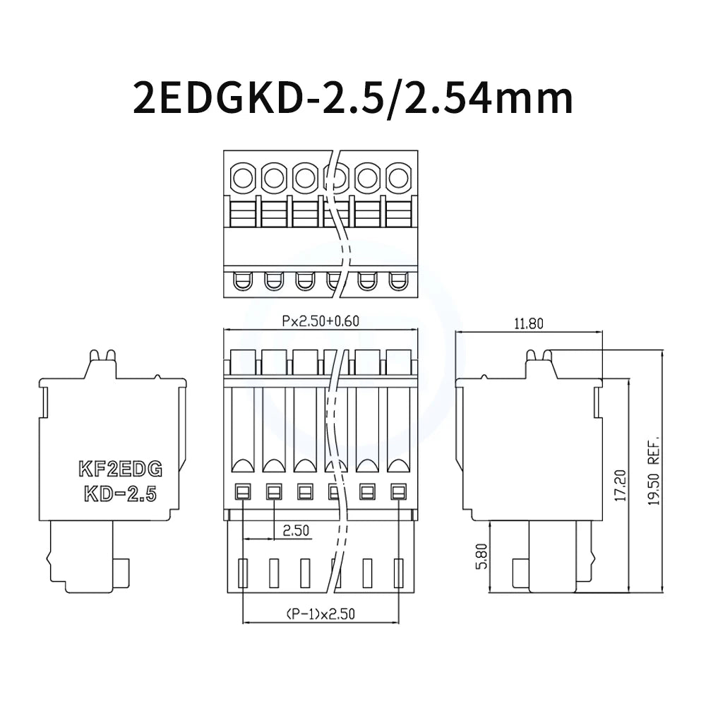 (5 pcs) KF 2EDGKD 2.5mm 2.54mm Spring Press Plug Terminal Block Screwless Plug Small Pitch Socket 2~24P JM 15EDGKD 2.54 / 2.5