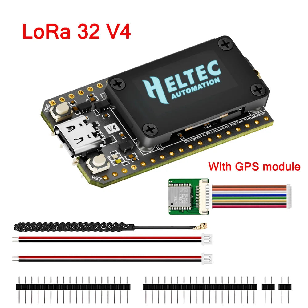 2PCS ﻿Meshtastic Heltec LoRa 32 V4 ESP32 SX1262 GPS 0.96 inch OLED Solar Powered Dev-Board Mesh WiFi LoRa BLE For Arduino IoT