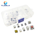 100PCS 10 Models Tact Switch Tactile Push Button Switch Kit: 3*4*2mm 3x6x4.3mm 2Pin 3x6x2.5mm 4*4*1.5mm SMD 4 Feet