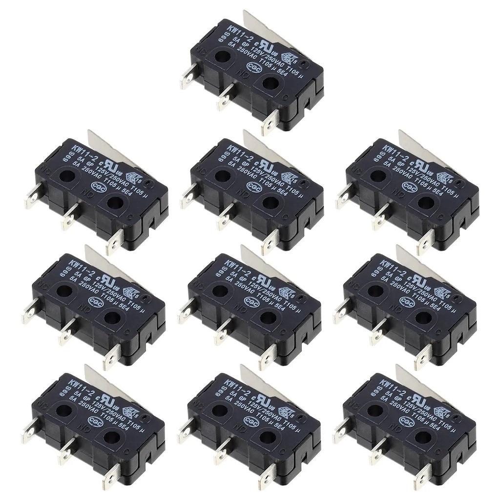 10Pcs 10A Micro Switch Hinge Lever Type Micro Limit Switch High Stability Reusable Industrial Grade Electronic
