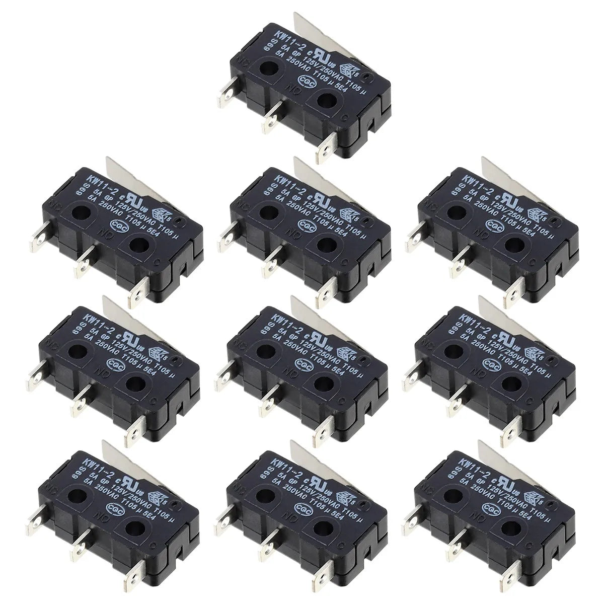 10Pcs 10A Micro Switch Hinge Lever Type Micro Limit Switch High Stability Reusable Industrial Grade Electronic