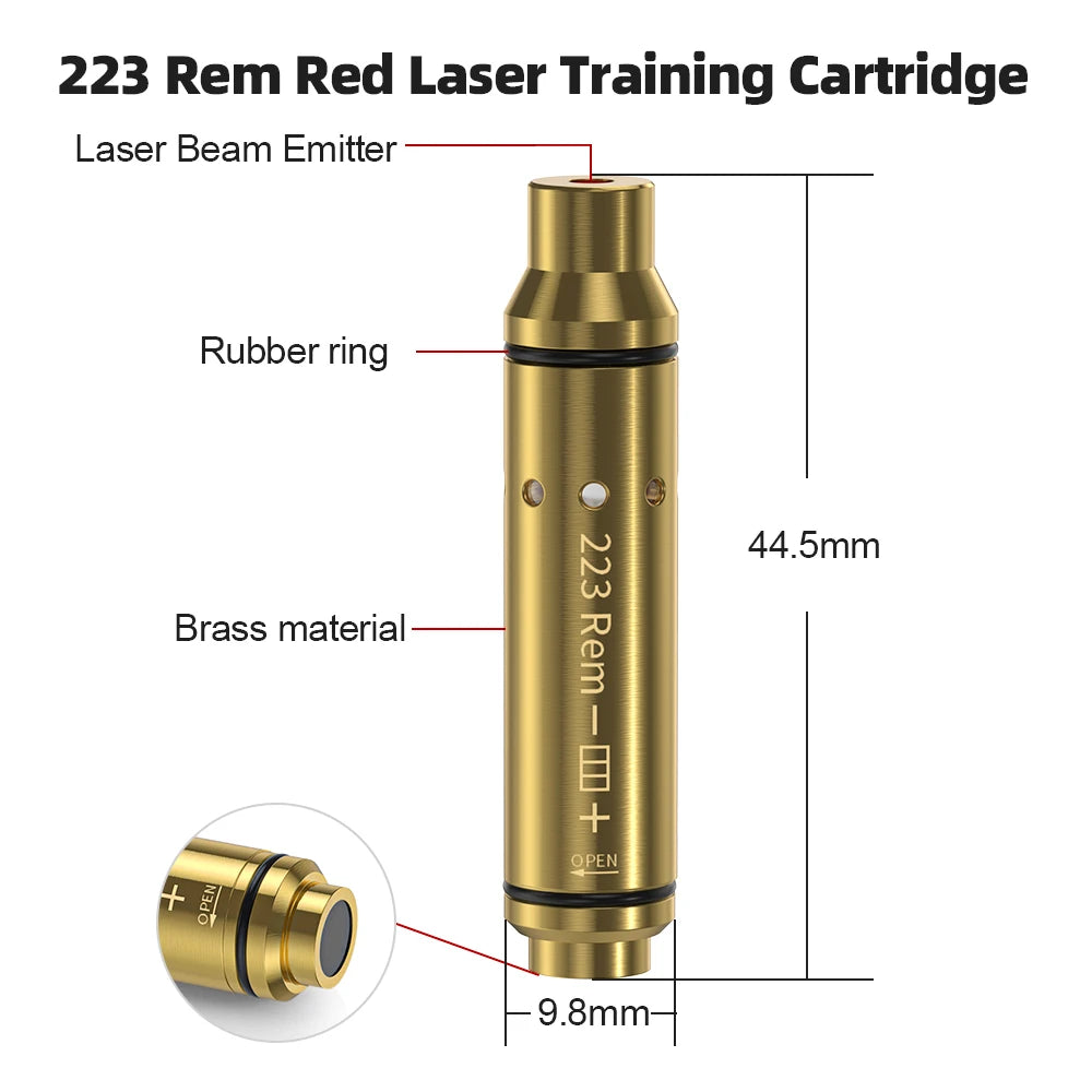 9mm/12GA/38SPL/223Rem/45ACP/357SIG/380ACP/Cal. 6.5mm/Cal44mag Dry Fire Laser Trainer - Hunting Accessories, Training Shooting