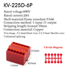 1Pc Wire Electrical Cable Connectors Plug-in Terminal Block PTFIX 2.5mm² Splitter Spliceable DIN-Rail Mounting Junction Box Tool