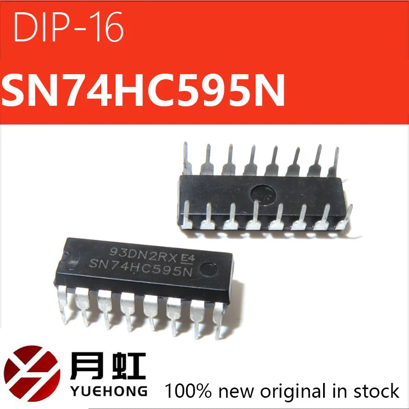 10PCS 74HC595 DIP 74HC595N DIP16 SN74HC595N DIP-16 new and original IC Chipset