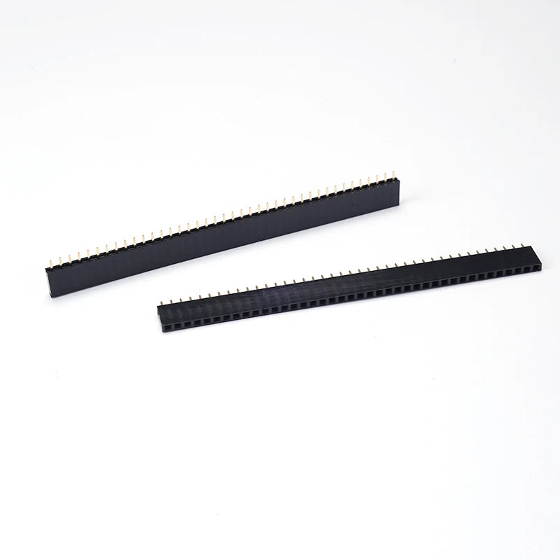 10PCS 1x40 Pin Female Header Strip 2.54mm Pitch Single Row Straight Socket for PCB  40p 40 Pin Connector