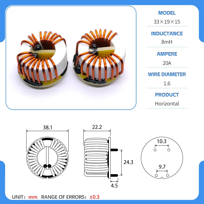 12x8.5x5 20x12x8 26x16x10 Amorphous Nanocrystalline Inductors Toroidal Choke Common Mode Filter Inductor