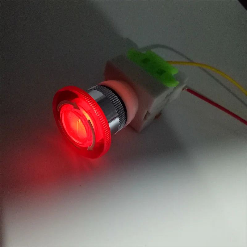 Emergency Stop Light Power 22mm Switches Mushroom Head on Off Pushbutton Led  Switch Lay37 Lay7 Y090