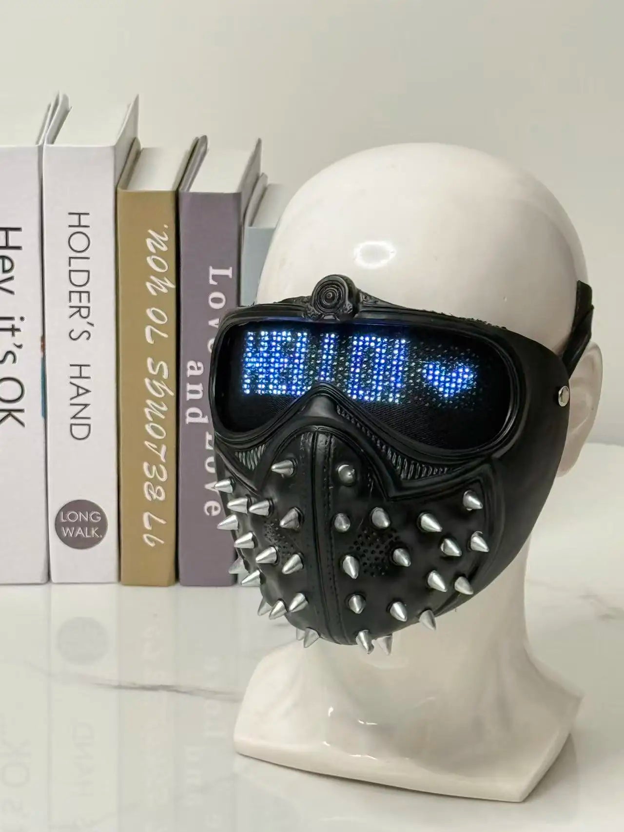 Bluetooth app LED Light Up Watch Dog 2 Masks Punk Rivet Mask Party Masquerade Costume Props Cosplay Mask for Halloween Party
