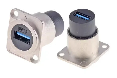 1pc Metal D Type Module USB 2.0/3.0&Type C&HDMI&RJ45 CAT6-Jack Socket Through Network Panel Mounting Electronic Connector