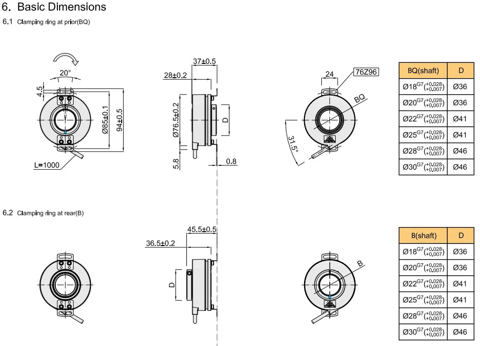 KS76 HENGXIANG Sincos Incremental Encoder 2048 Ppr 1VPP Rotary Shaft 18-30mm IP50 CNC Application Radial Cable